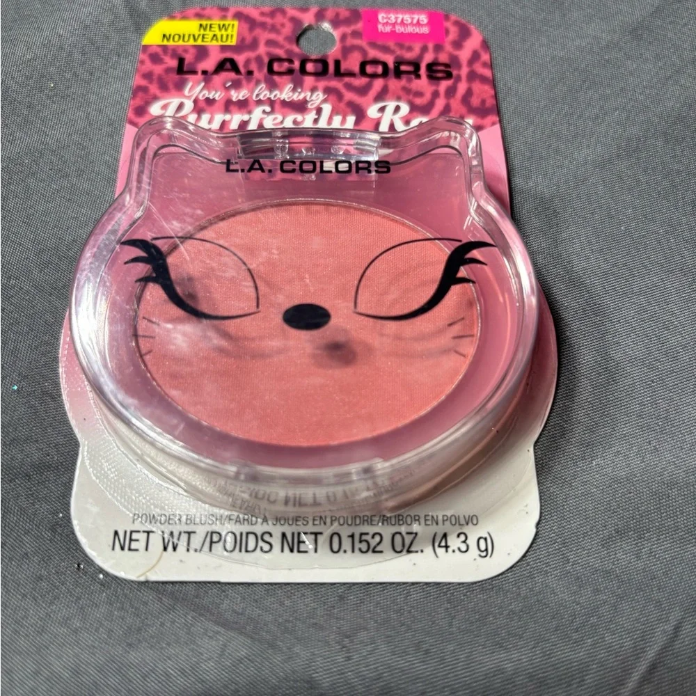 New L.A. COLORS Purrfectly Rosy 3 pc Makeup Set Eyes Blush Lips - Picture 4 of 7